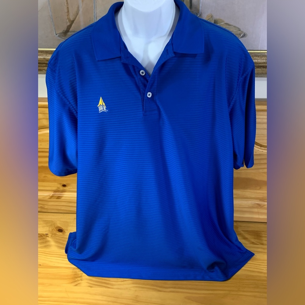 J. R. Crider's Blue Stretch Golf Performance Polo Shirt Men's Size XL